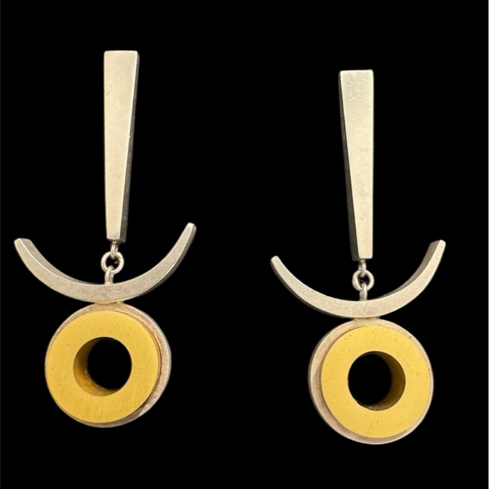 Modern Art Sterling Silver Earrings
